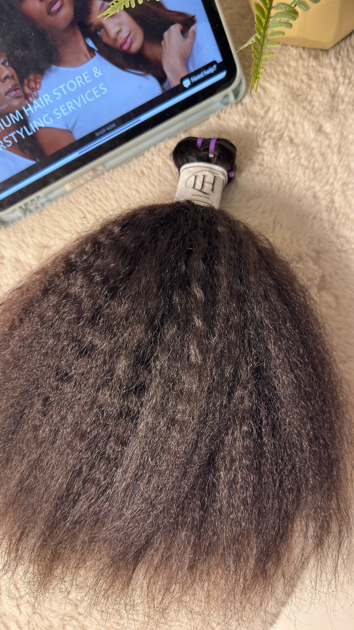 Lounique Pure Kinky Straight Raw Hair (100g Weft) #1B