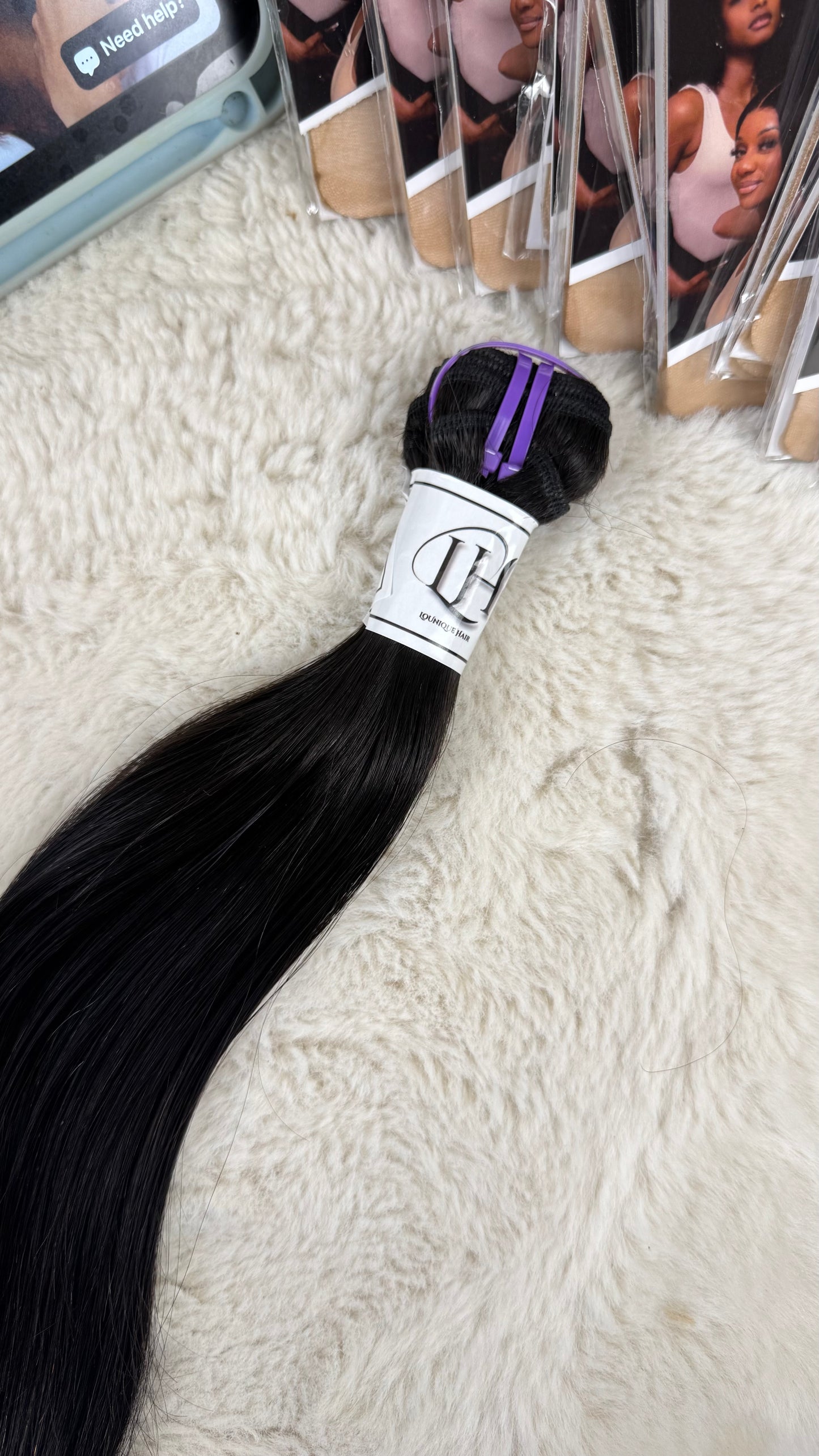 Lounique hair Pure Raw Bundles (100g Weft) #1B