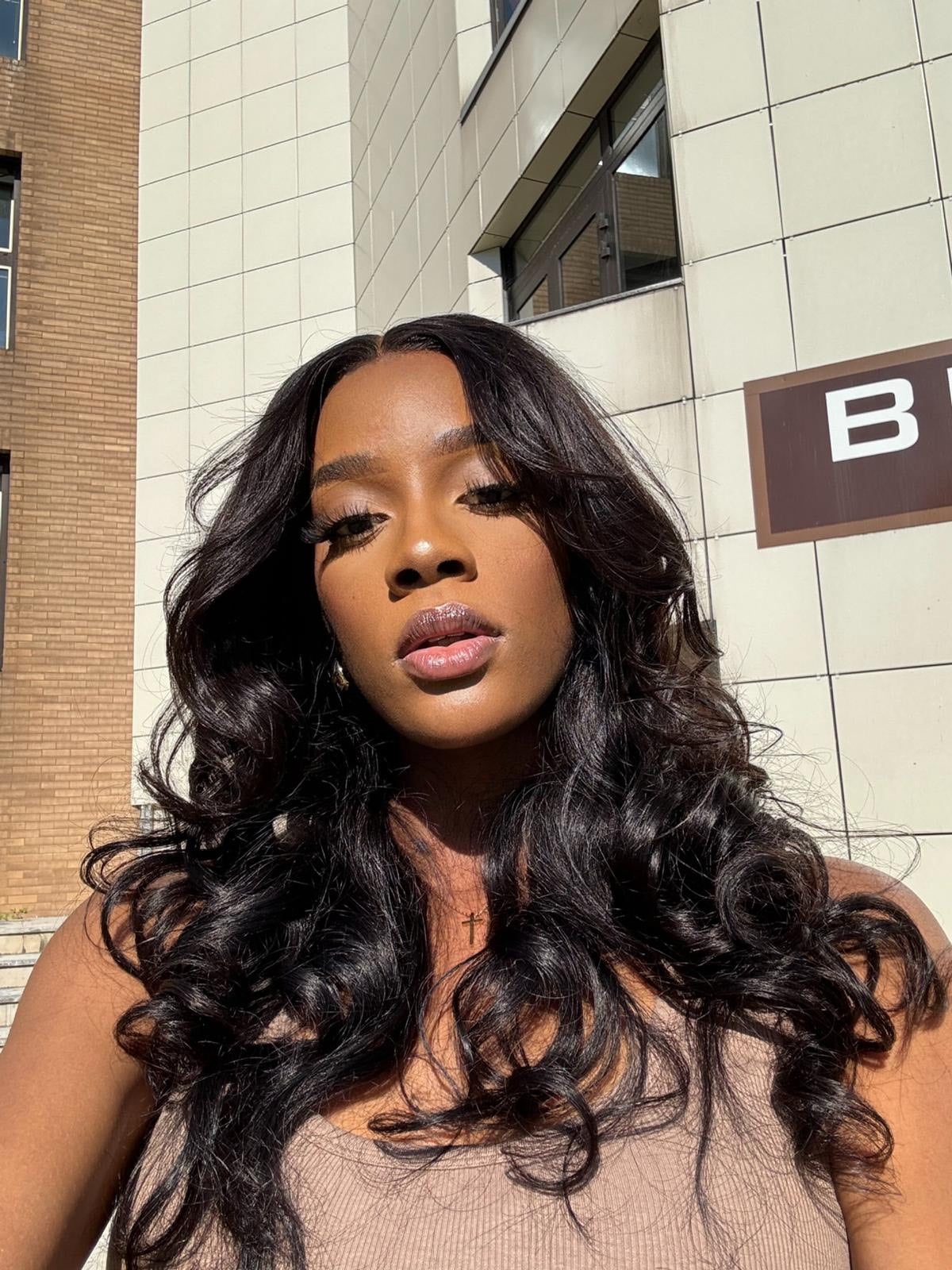 Buremese HD Lace Body Wave or Curly Wig #1B