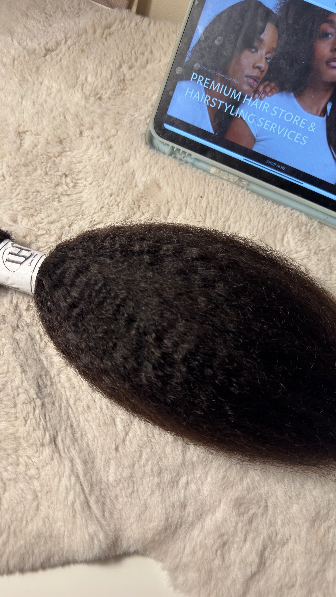 Lounique Pure Kinky Straight Raw Hair (100g Weft) #1B