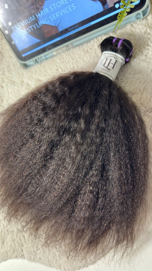 Lounique Pure Kinky Straight Raw Hair (100g Weft) #1B