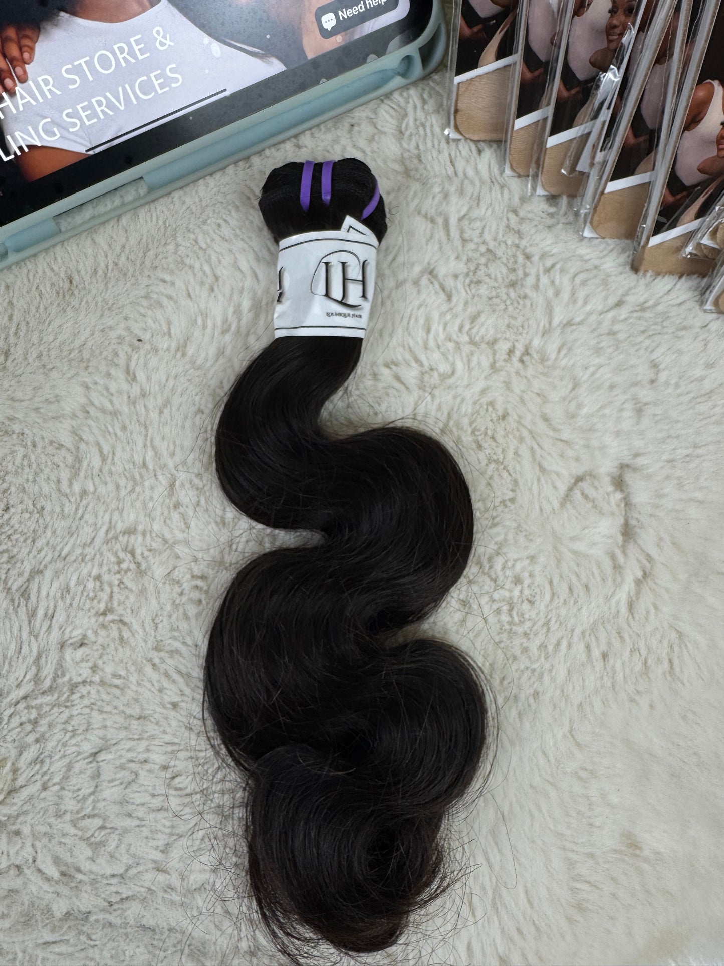 Lounique hair Pure Raw Bundles (100g Weft) #1B
