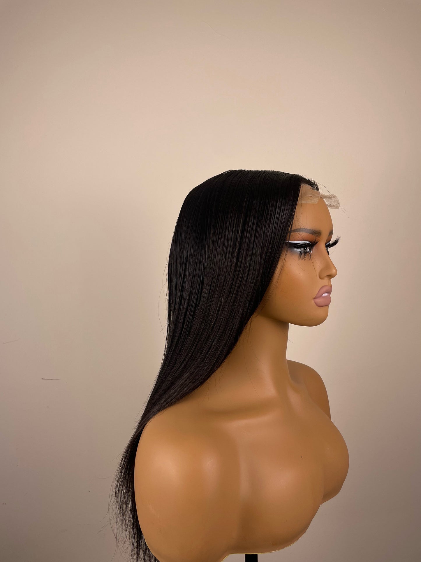 Top Raw Straight Transparent Lace Wig #1B