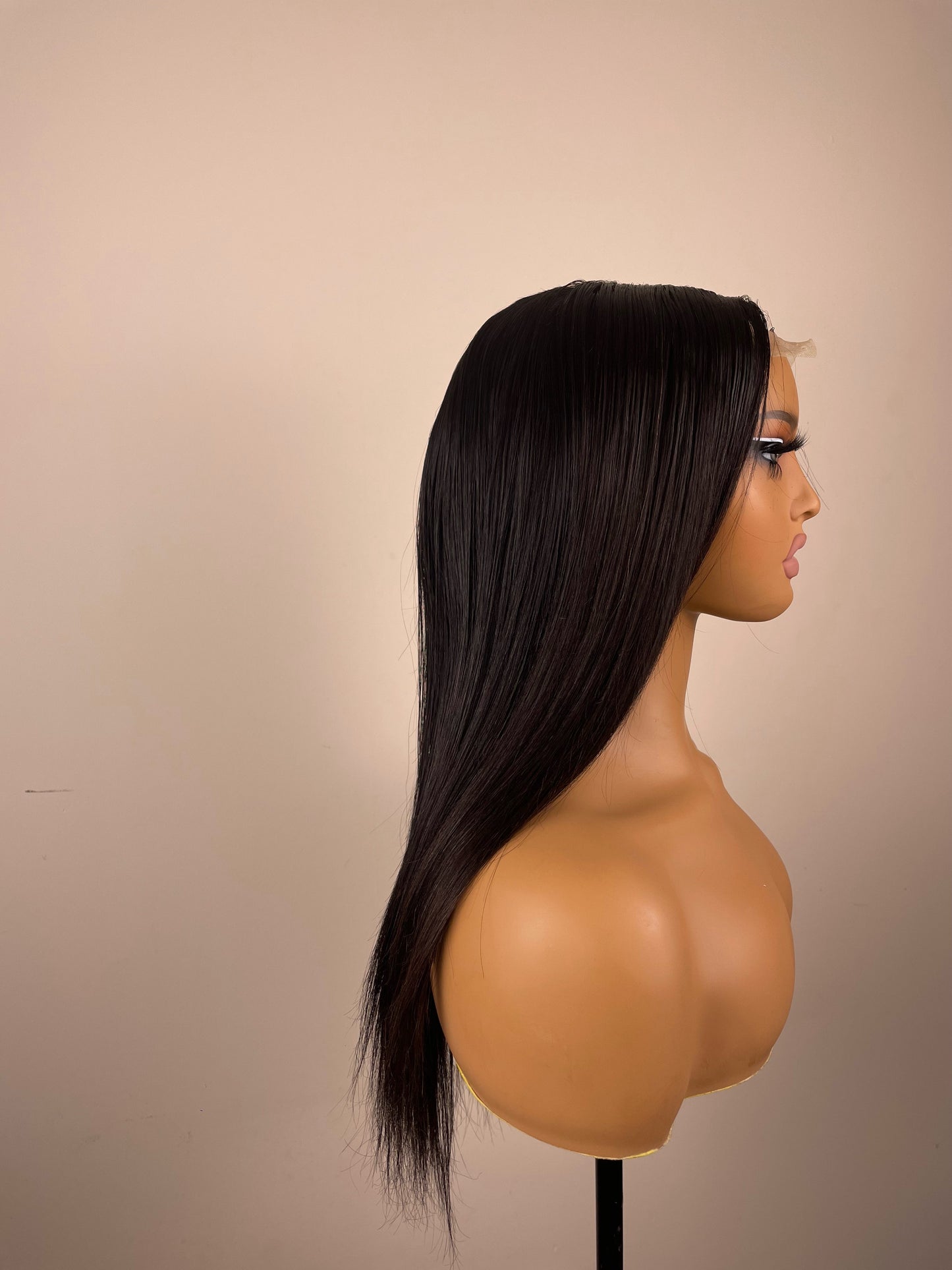 Top Raw Straight Transparent Lace Wig #1B