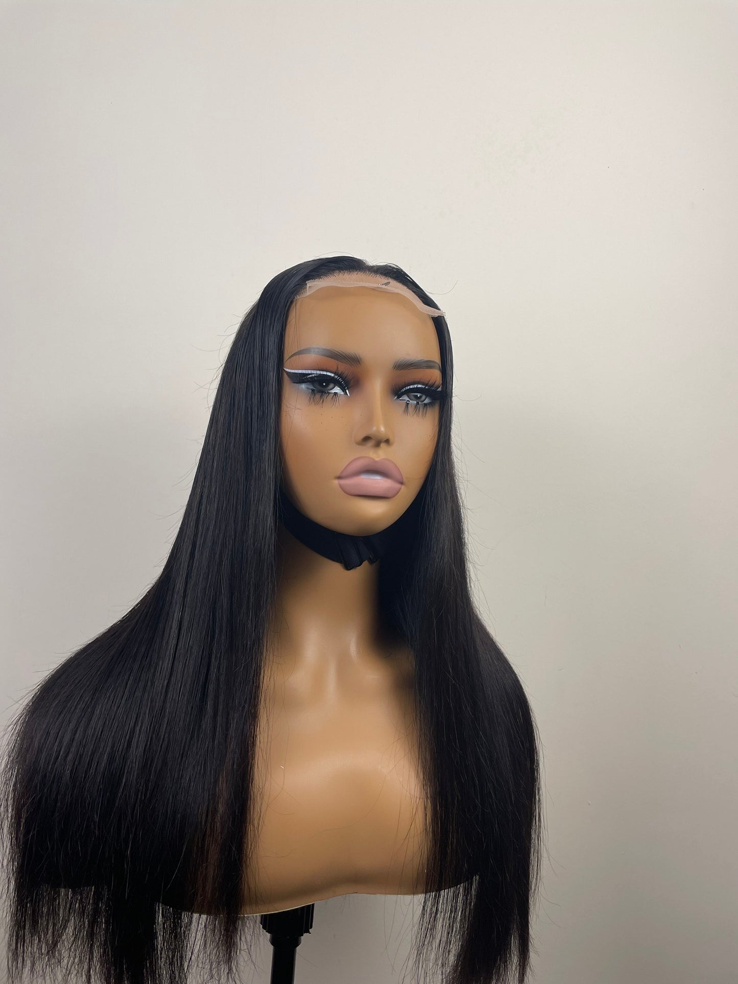 Top Raw Straight Transparent Lace Wig #1B