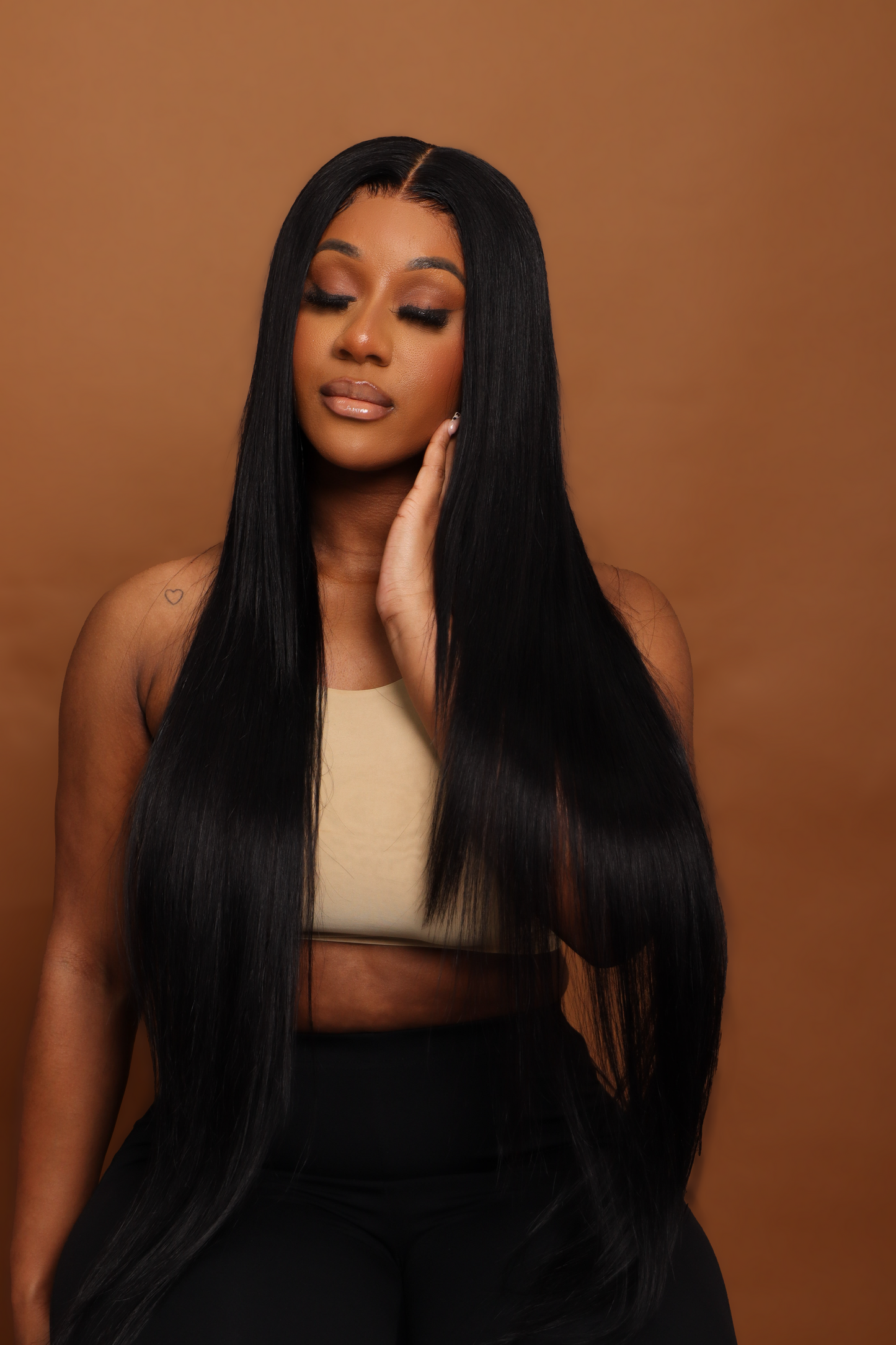 Top Raw Straight HD Lace Wig #1B