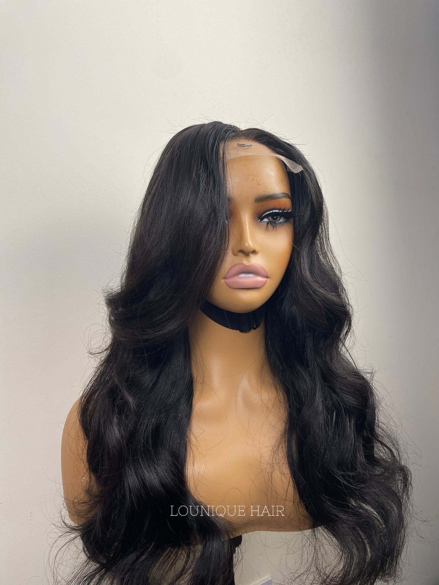 Top Raw Body Wave Transparent Lace Wig #1B